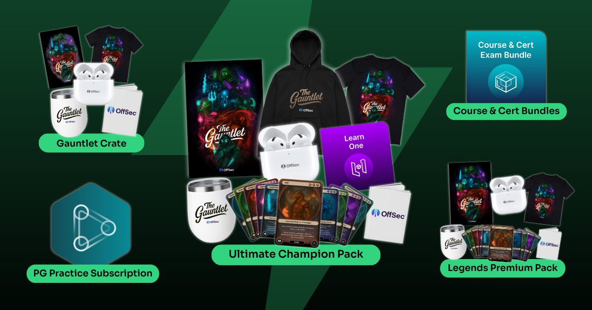 offsectraining's tweet photo. 🚨 Less than a week until The Gauntlet drops, and here are the $100,000 in prizes up for grabs! 
https://t.co/7hyQwaivQd 

💥 8 defensive scenarios
🏆 $100,000 in prizes (for the leaderboard top 100!)
👕 Exclusive merch up for grabs
🧠 First PWN bonuses
🎮 Free entry via Proving Grounds

Come back on October 7th when the first mission will drop.

💡 Note: Make sure you’re ready with a Windows machine (a VM works too!) before the event kicks off.