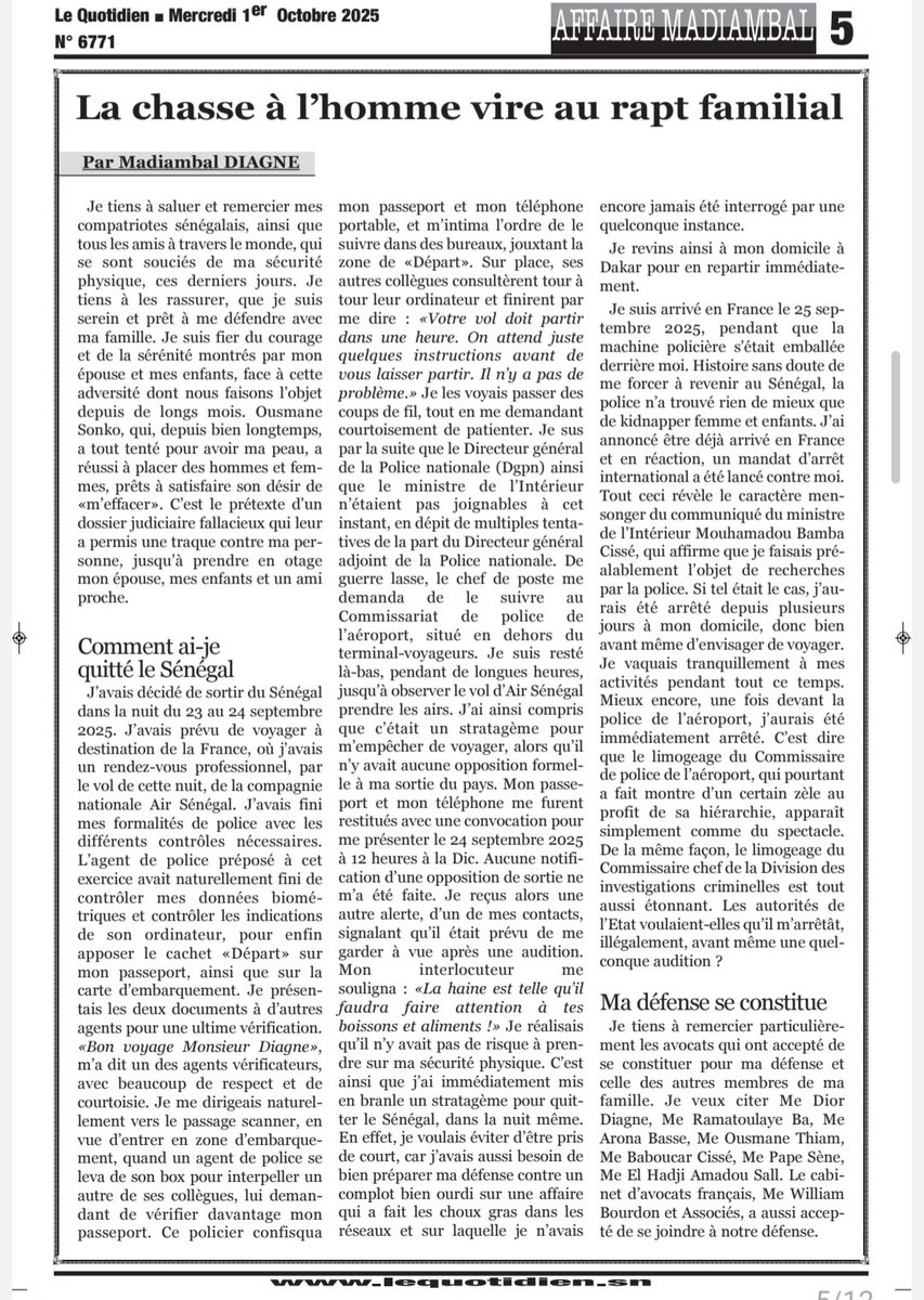 DienBaba's tweet image. Pour la Vérité. Le doyen @MadiambalD a pris la plume, pour restituer les faits tels quels. Le mensonge nous trouvera toujours sur son chemin macabre. 

L’État de Droit se fonde sur la Justice. Et ce pays a une Justice indépendante. 

#avecmadiambal
