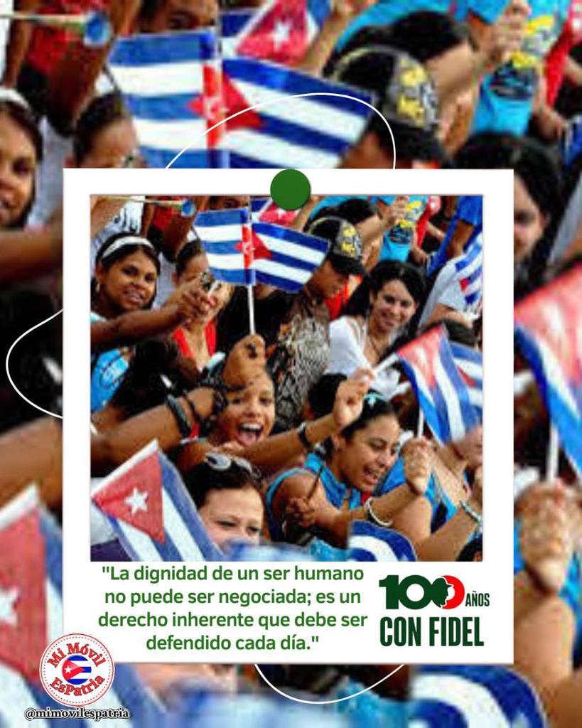 VictoriaViet's tweet photo. " La dignidad de un ser humano no puede ser negociado, es un derecho inherente que debe ser defendido cada día"
#100AñosConFidel #FidelPorSiempre #PinardelRío #CubaMined https://t.co/FnjBTiiAjU