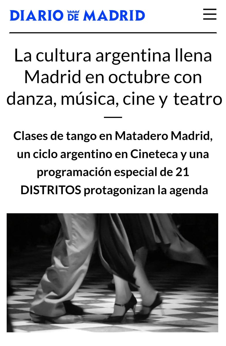 mataderomadrid (@mataderomadrid) on Twitter photo 🕺Gracias al programa ‘Buenos Aires en Madrid’, una iniciativa que fomenta el intercambio artístico entre ambas ciudades, disfrutaréis actividades en #PlazaMatadero, <a href="/CinetecaMadrid/">Cineteca Madrid</a> y exposiciones en la #CentralDeDiseño🔻
mataderomadrid.org/programacion/b…
4 al 15 octubre📍#MataderoMadrid 🕺Gracias al programa ‘Buenos Aires en Madrid’, una iniciativa que fomenta el intercambio artístico entre ambas ciudades, disfrutaréis actividades en #PlazaMatadero, <a href="/CinetecaMadrid/">Cineteca Madrid</a> y exposiciones en la #CentralDeDiseño🔻
mataderomadrid.org/programacion/b…
4 al 15 octubre📍#MataderoMadrid