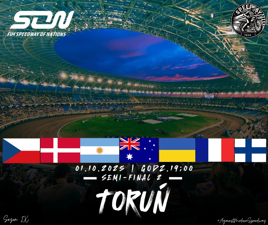 zuzlowepodroze's tweet photo. 🚨 HERE WE GO AGAIN 🚨 #tripday

🏆 #SpeedwayofNations - Semi-Final 2
🕖 19:00
🏟️ Motoarena
📍 Toruń

#speedway #żużel #SON