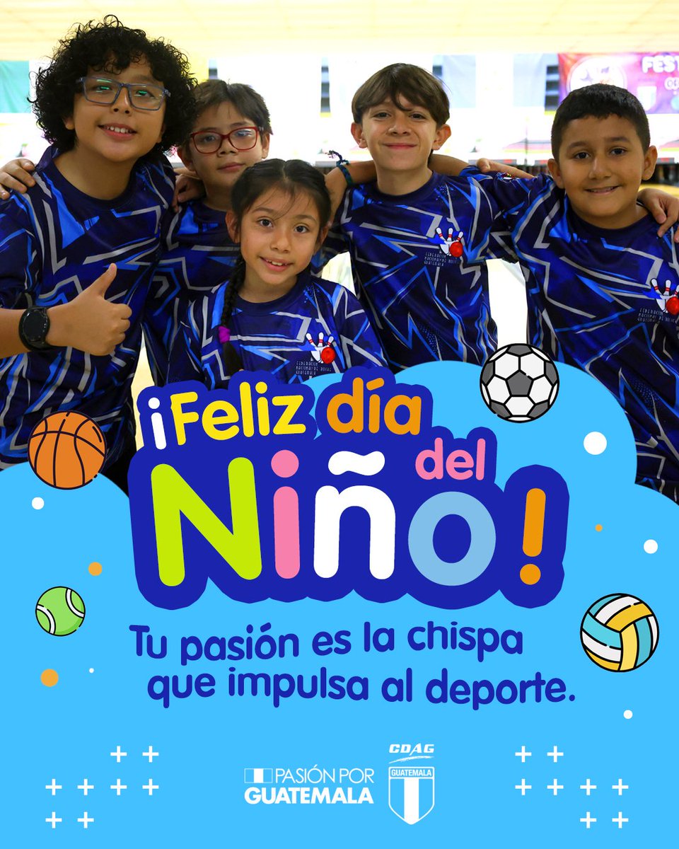 👧🧑🩵 El futuro del deporte se construye gracias a ustedes. ¡¡¡Feliz día del niño!!! 🙌🎉🎈

#NuestraMetaLosValores - #PasiónPorGuatemala