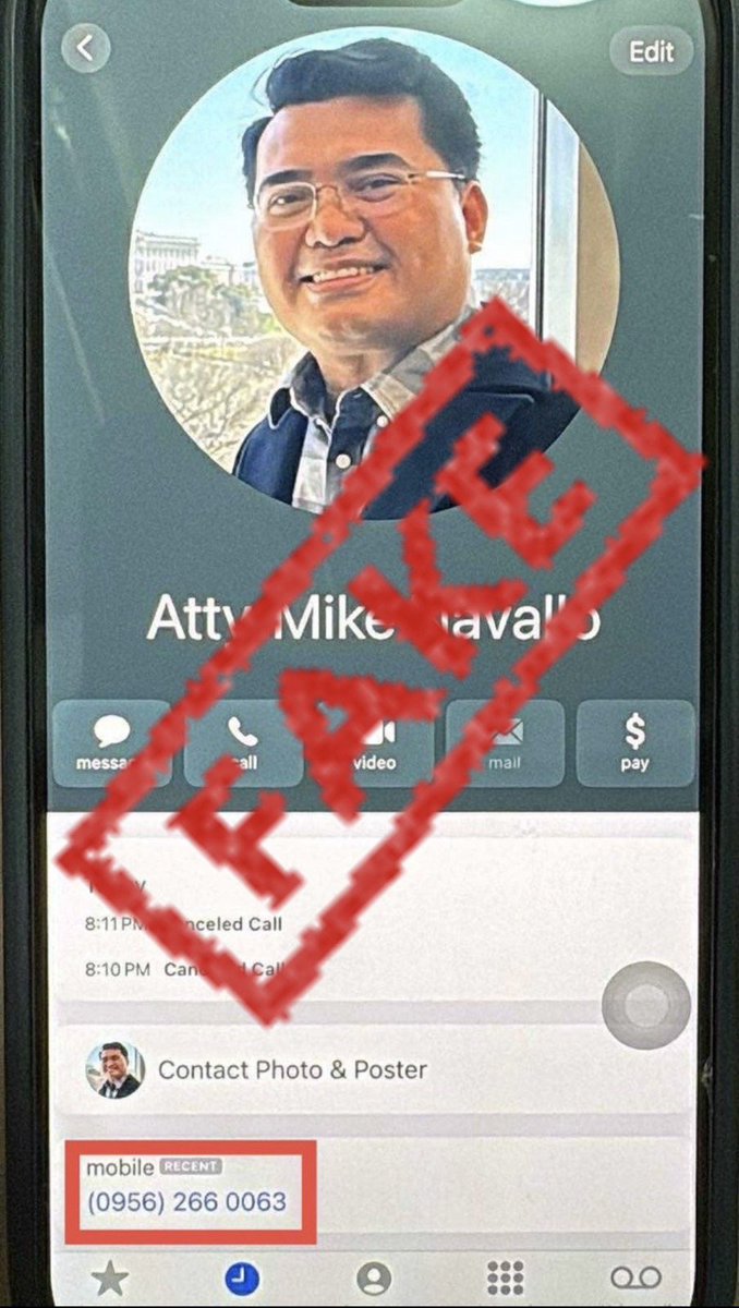 For the record, this is NOT my number: 09562660063. I am also NOT involved in any agency probing flood control issues.

Beware of this fake Viber account extorting money in exchange for supposedly discontinuing a lifestyle check.

We are investigating this.
