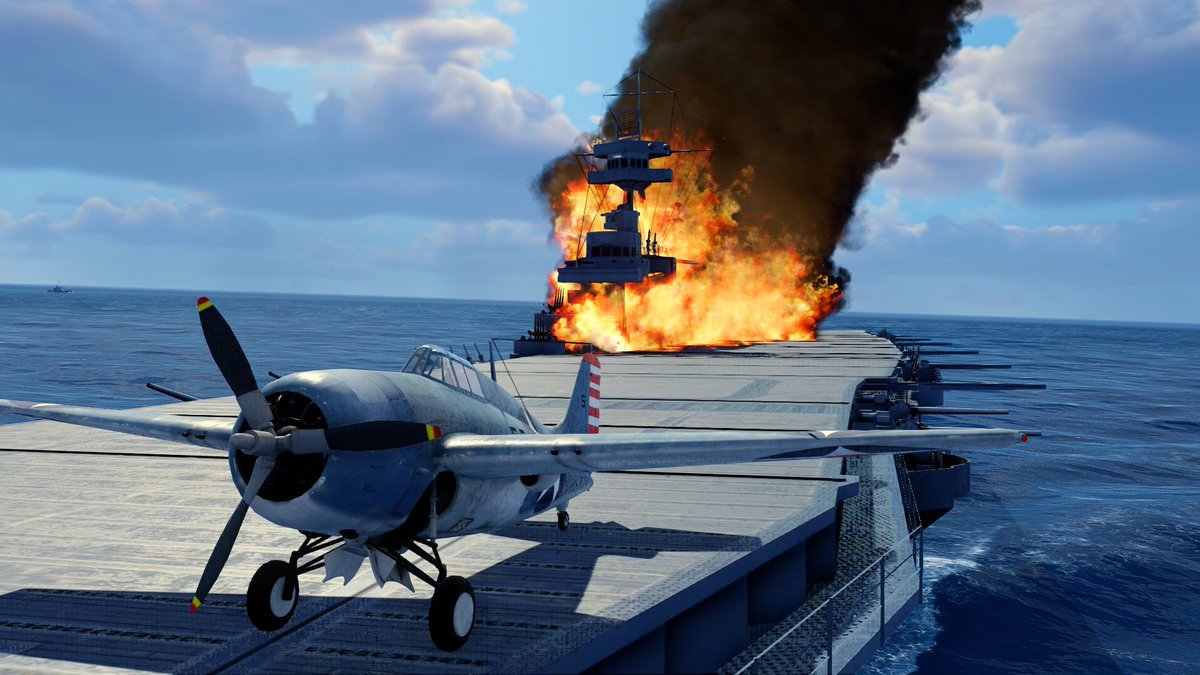 DrydockDreams's tweet image. That&apos;s a lot of damage...!😫
Rough dive bomber episode for Yorktown. By Yago captured on the beta, on the official discord server of Task Force Admiral!
#indiedev #usnavy  #Simulation