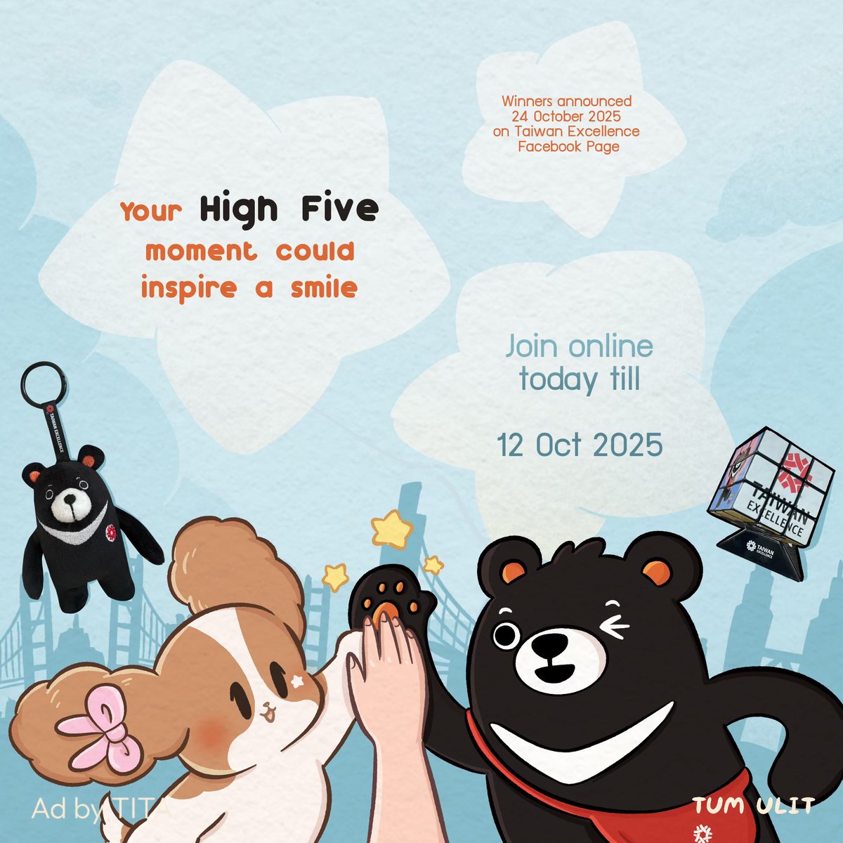 Pandaohome's tweet photo. 🎁 ลุ้นของรางวัลสุดพิเศษ!
Rubik FuBear พวงกุญแจตุ๊กตา FuBear 
🌟 Extra Chance! 
แชร์โมเมนต์ที่ประทับใจสุดๆ ส่งเข้า Inbox ลุ้นรับ Rubik 10 รางวัล และพวงกุญแจอีก 20 รางวัล 
📢 ประกาศผล: 24 ต.ค. ที่ Taiwan Excellence FB Page
มาไฮ-ไฟว์กัน แล้วสร้างแรงบันดาลใจด้วยรอยยิ้ม 💖
#AdbyTITA #GiveMeFiveChallenge #FuBearHighFive #TaiwanExcellenceTH #GiveMeFiveThailand
