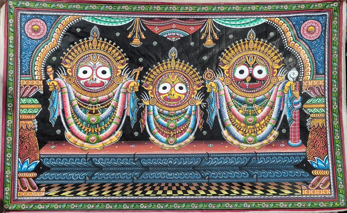 Jagannath paintings on tussar silk.
Size - 48/30 inches
Cost - 20,000