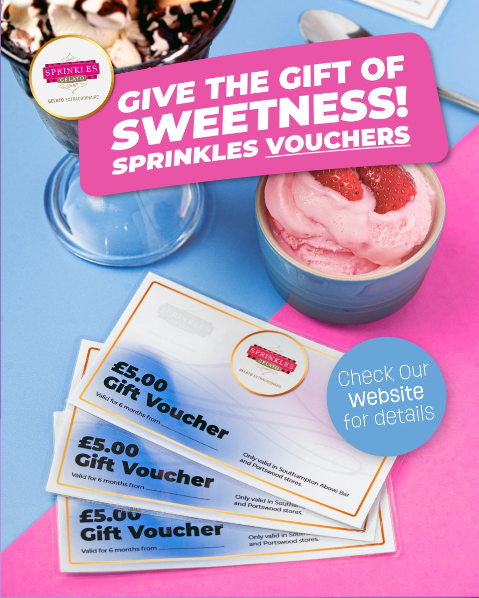 Gift pure happiness with a Sprinkles Gelato voucher! 🍦🎁

Exchange your vouchers for Waffles, Sundaes, Cookie Dough &amp; more! 🤤

Check our website with details of how to order!

Sweetest gift, easiest order! Get yours now! 👇

sprinklesgelato.co.uk/2025/10/01/giv…