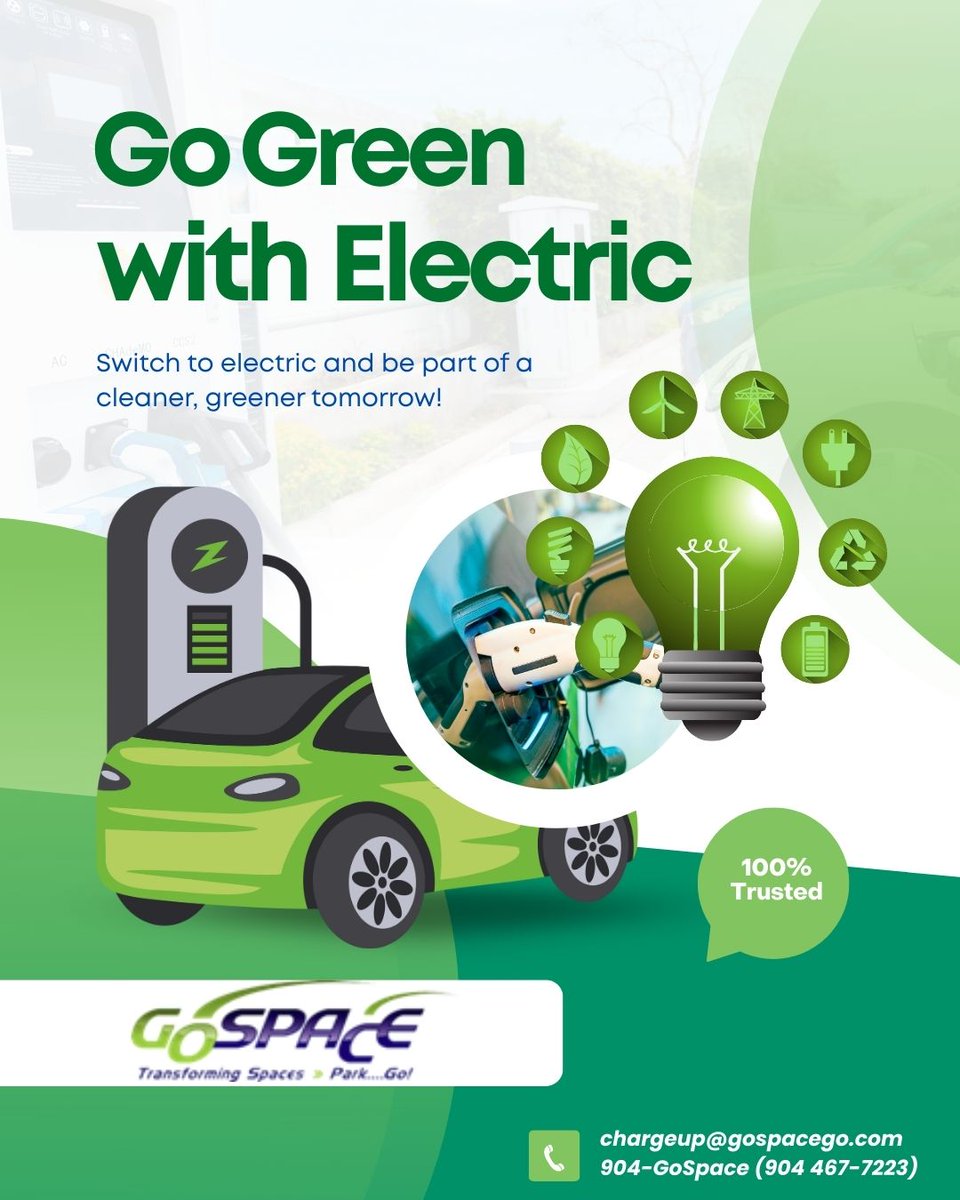 GoSpace_LLC's tweet photo. Caption:
🌱⚡ Go green with electric!
Switch to EVs and be part of a cleaner, greener tomorrow. Every mile you drive electric is a step toward a sustainable future. 🚗💚
Hashtags:
#GoGreenWithElectric #DriveElectric #SustainableFuture #CleanEnergy #EVLife #ElectricVehicle https://t.co/HgikqS7bEF