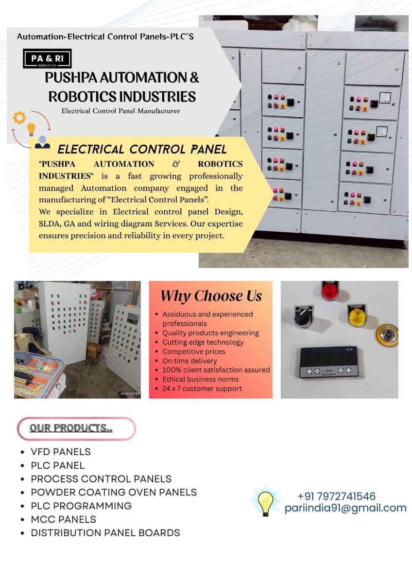 PushpaSales's tweet image. #controlpanel
#automationsolution
#panelmanufacturing
#panelwiring
#vfdpanel
#pushpaautomation&amp;amp;Robotics Industries