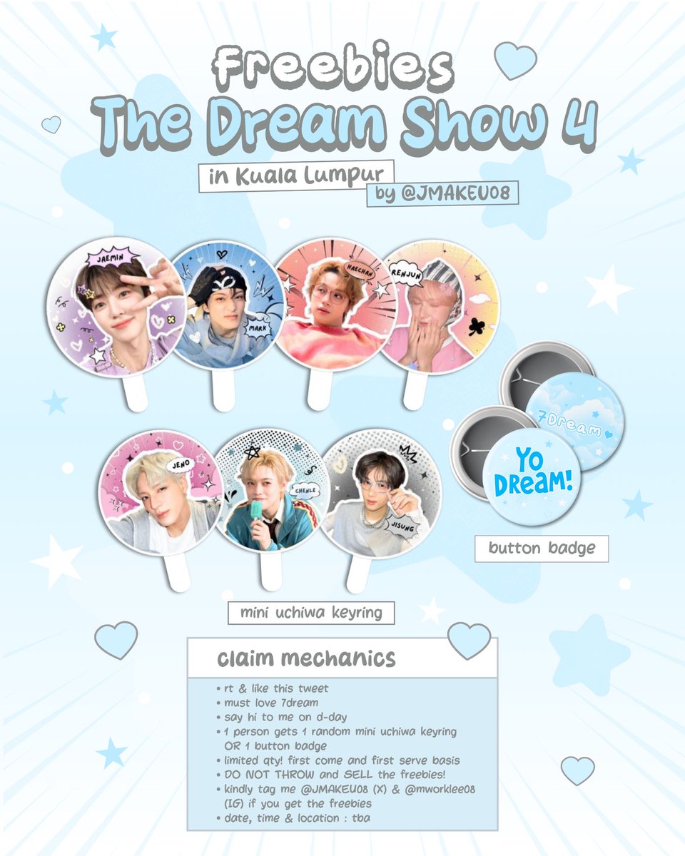 JMAKEU08's tweet photo. Freebies The Dream Show 4 in Kuala Lumpur by @JMAKEU08 ✮⋆˙

𝐇𝐨𝐰 𝐭𝐨 𝐜𝐥𝐚𝐢𝐦 ?
✮ rt and like this tweet
✮ must love 7DREAM

#NCTDREAM_THEDREAMSHOW4_KUALALUMPUR #TDS4inKL https://t.co/QC9vNiwjW2