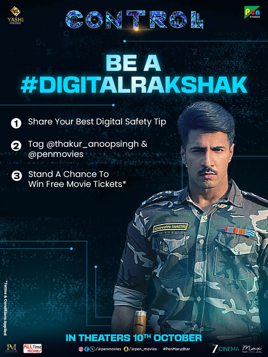 Spread awareness, be a #DigitalRakshak AND WIN BIG! ✨ 

How? It’s simple - just share a story on your Instagram handle, tagging the given accounts with hashtags, and stand a CHANCE TO WIN FREE TICKETS! 🍿

Watch #CONTROLL trailer now, if not yet: bit.ly/4mL4x6R