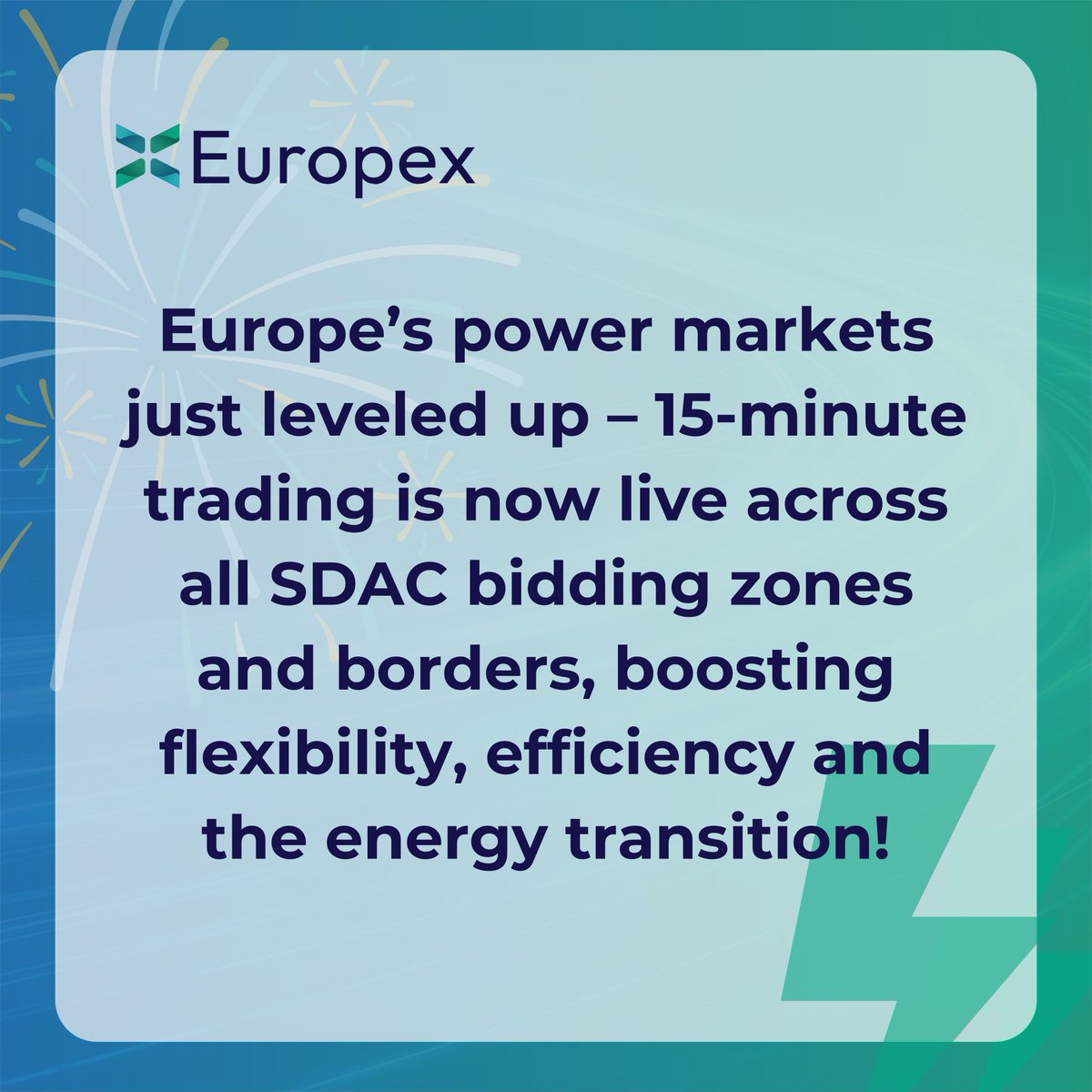 Europex_energy's tweet photo. 🌍 Europe’s electricity markets just got 15 minutes smarter ⚡

As of 30 September 2025 (delivery TODAY, 1 October 2025), the 15-minute Market Time Unit (MTU) has officially spread across all SDAC bidding zones and borders. 

That’s right - Europe’s power markets are now operating in quarter-hour mode. ⏱️

And the good news don’t stop there: Greece has jumped on the SIDC 15-minute train. 🇬🇷

This is a huge win for flexibility, efficiency, and the energy transition. Europe is basically getting a productivity upgrade… but for electrons.

👏 Shoutout to all NEMOs and TSOs - you’ve turned teamwork into a continental power move.
#EnergyMarkets #ElectricityMarkets #EUEnergy #15MinuteMTU