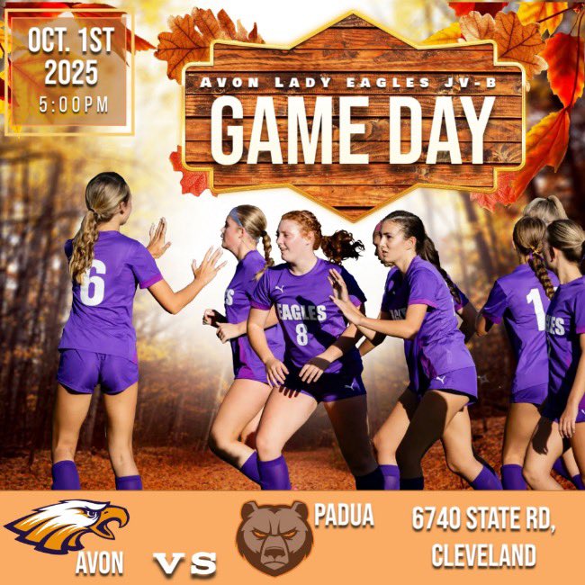 JV-B vs. Padua GAMEDAY!
5pm📍6740 State Rd, Cleveland
<a href="/avoneagles/">avoneagles</a> <a href="/AvonEagleShop/">Avon Athletic Boosters</a> <a href="/AvonEagleShop/">Avon Athletic Boosters</a>
