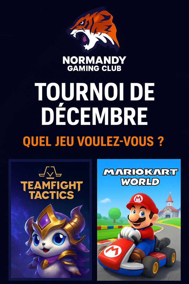 👋 Le Normandy Gaming Club prépare un tournoi en décembre !
Nous hésitons entre deux jeux emblématiques, et on aimerait connaître votre avis.

👉 Quel jeu voudriez-vous voir en tournoi ?

forms.gle/2KREX3BQ3ZqVQd…