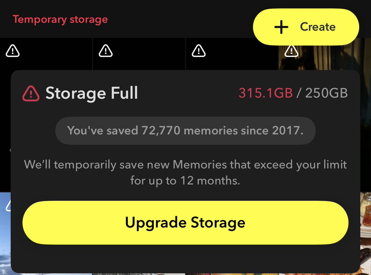 JesseyParente's tweet photo. @Snapchat, what the fuck? Why would you announce to pay for STORAGE?! For our memories?! Pay $15.99 a month for 2TB Storage?! I’ve got sentimental memories on here. #snapchat #wtf #pathetic https://t.co/zxClpAZpUF