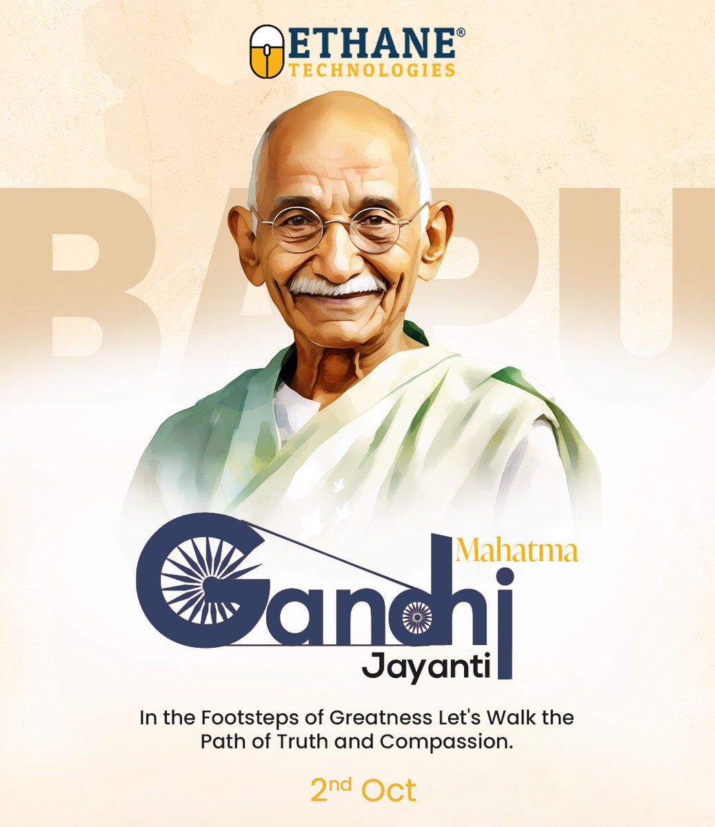 ethanewebtech's tweet photo. Remembering the Mahatma on his birth anniversary. Let's uphold the enduring values of Truth (Satya) and Non-Violence (Ahimsa) that he championed. Happy Gandhi Jayanti!

#MedicinalMarketing #GandhiJayanti #MahatmaGandhi #Bapu #TruthAndNonViolence #2ndOctober #IndianHistory https://t.co/N99slEhz6k