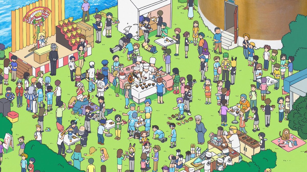 callmesnake1997's tweet image. 『CITY THE ANIMATION』(2025)
・9分割画面同時進行
・背動長回しレース
・OP〜EDまでノーCM
・予告での連続活劇
・Bパート全て本格ミュージカル
楽しさとかわいさを連続的に持続させたい欲望を追求したら、それぞれ個性ある街の住人を大量かつ偏執狂的に動かしまくる神作画実験アニメに
 #アニメCITY