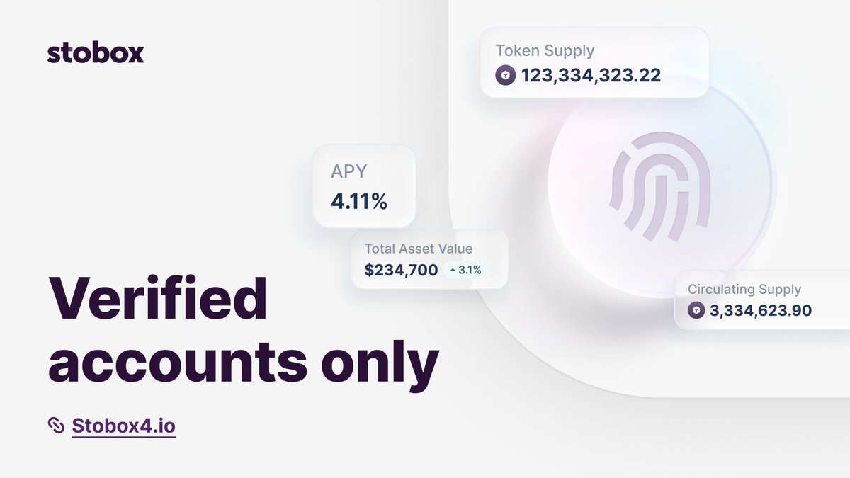 StoboxCompany's tweet image. From Public #RWA Investors to Business accounts for issuers, every role is verified.  
Identity and access rules built in.

Register today: stobox4.io/auth/login/?ut…