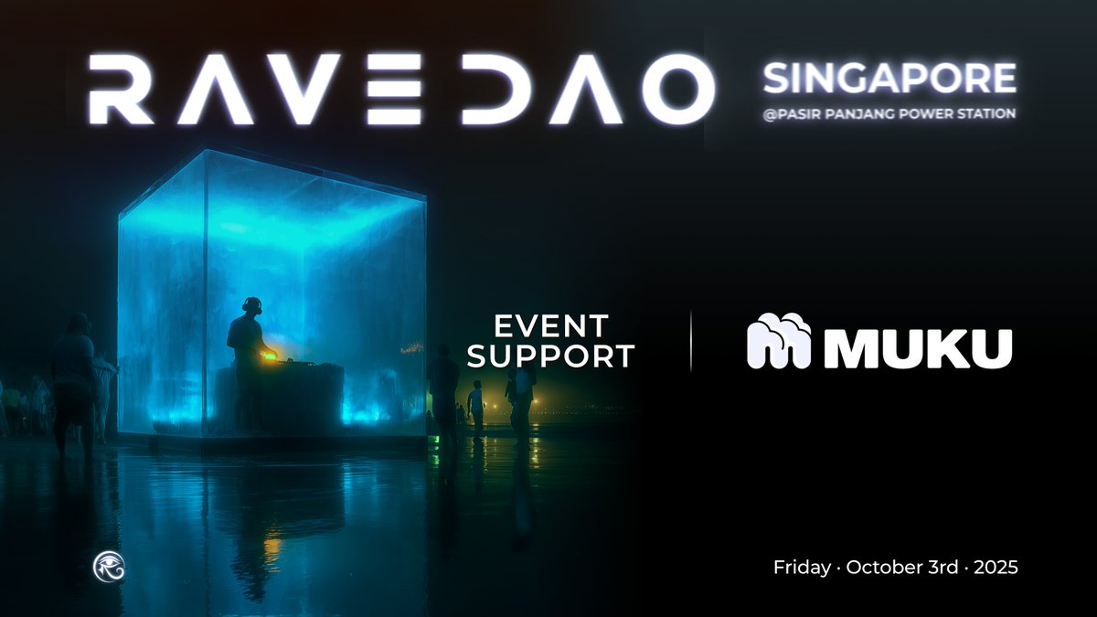 RaveDAO's tweet photo. ๐ค Fans build stars. Stars fuel the rave. ๐๐ชฉ
@MUKU_ai_music is supporting #ENL1GHT Singapore ๐ธ๐ฌ
AI + blockchain โ a fair stage where artists & fans create together. Tracks drop on streaming, mint as NFTs, and live forever across both worlds.
Oct 3 the rave becomes the stage. https://t.co/mk8gp3U1c0