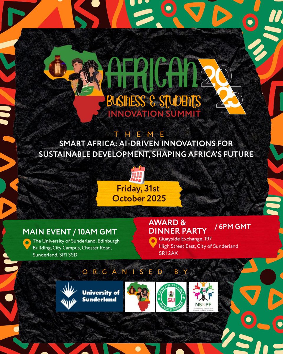 Happy Independence Day 🇳🇬💃

This month 31st October, African innovators from across the country will gather in Sunderland for a life changing event. 

Please get your tickets here for free

allevents.in/sunderland/afr…

You don’t want to miss out!!!
Limited tickets available