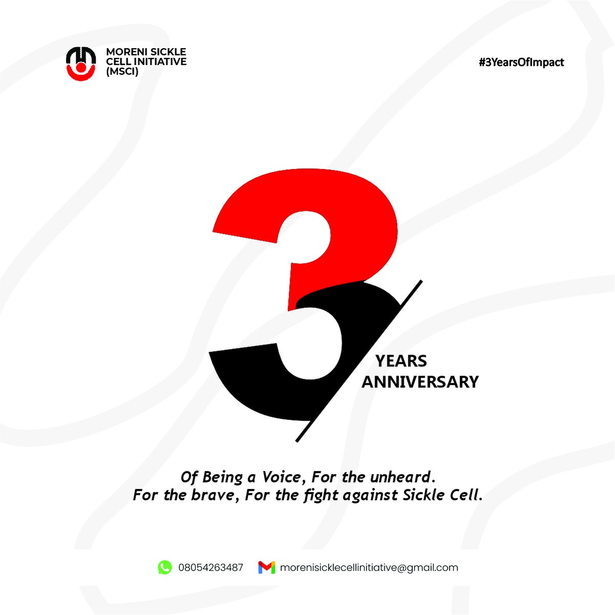 moreni_SCI's tweet photo. Moreni Sickle Cell Initiative (MSCI) marches on! 🎊🥳
A March to flatten the curve! 📉
A March in and of victory! 💯💯

Join us as we celebrate our 3rd year anniversary! ❤️🤍🖤

#MoreniSickleCellInitiative #MSCI #TogetherLetsFlattenTheCurve https://t.co/hV9Oa1ay0y