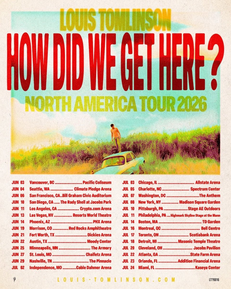 louistbr's tweet photo. HOW DID WE GET HERE? – WORLD TOUR 2026 https://t.co/Gza2WhIqbN