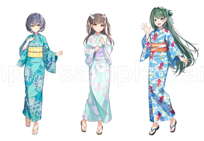 こちらの庭の湯コラボの等身イラストを担当させていただきました!浴衣!よろしくお願いいたします! #アイプラ