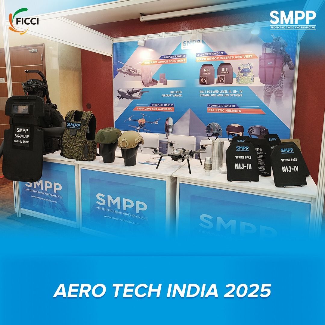 Team SMPP proudly showcased our advanced defense technologies, including 𝗗𝗿𝗼𝗻𝗲𝘀, 𝗣𝗿𝗼𝘁𝗲𝗰𝘁𝗶𝗼𝗻 𝗦𝗵𝗶𝗲𝗹𝗱𝘀, 𝗝𝗮𝗰𝗸𝗲𝘁𝘀, 𝗛𝗲𝗹𝗺𝗲𝘁𝘀, 𝗣𝗹𝗮𝘁𝗲𝘀, 𝗮𝗻𝗱 𝗔𝗿𝗺𝗼𝘂𝗿 𝗣𝗮𝗻𝗲𝗹𝘀 , at 𝗔𝗘𝗥𝗢 𝗧𝗘𝗖𝗛 𝗜𝗡𝗗𝗜𝗔 𝟮𝟬𝟮𝟱

#AeroTechIndia2025