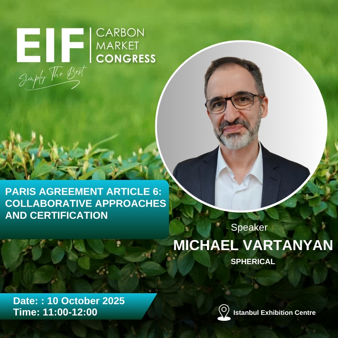 eif2050's tweet image. 09-10 Ekim tarihlerinde İstanbul Expo Center'da gerçekleştirilecek EIF Karbon Kongresi'nin "PARIS ANLAŞMASI MADDE 6 – İŞ BİRLİKÇİ YAKLAŞIMLAR VE SERTİFİKASYON" oturumunda Michael Vartanyan'ı konuşmacı olarak ağırlamaktan memnuniyet duyuyoruz.
#spherical