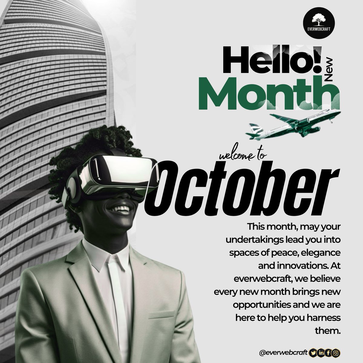 Everwebcrafte's tweet photo. This new month lead you into spaces of peace, elegance and innovations.
Happy new month🎉

#Nigeria@65
#Technology
#new month https://t.co/jcbY6aOs0o