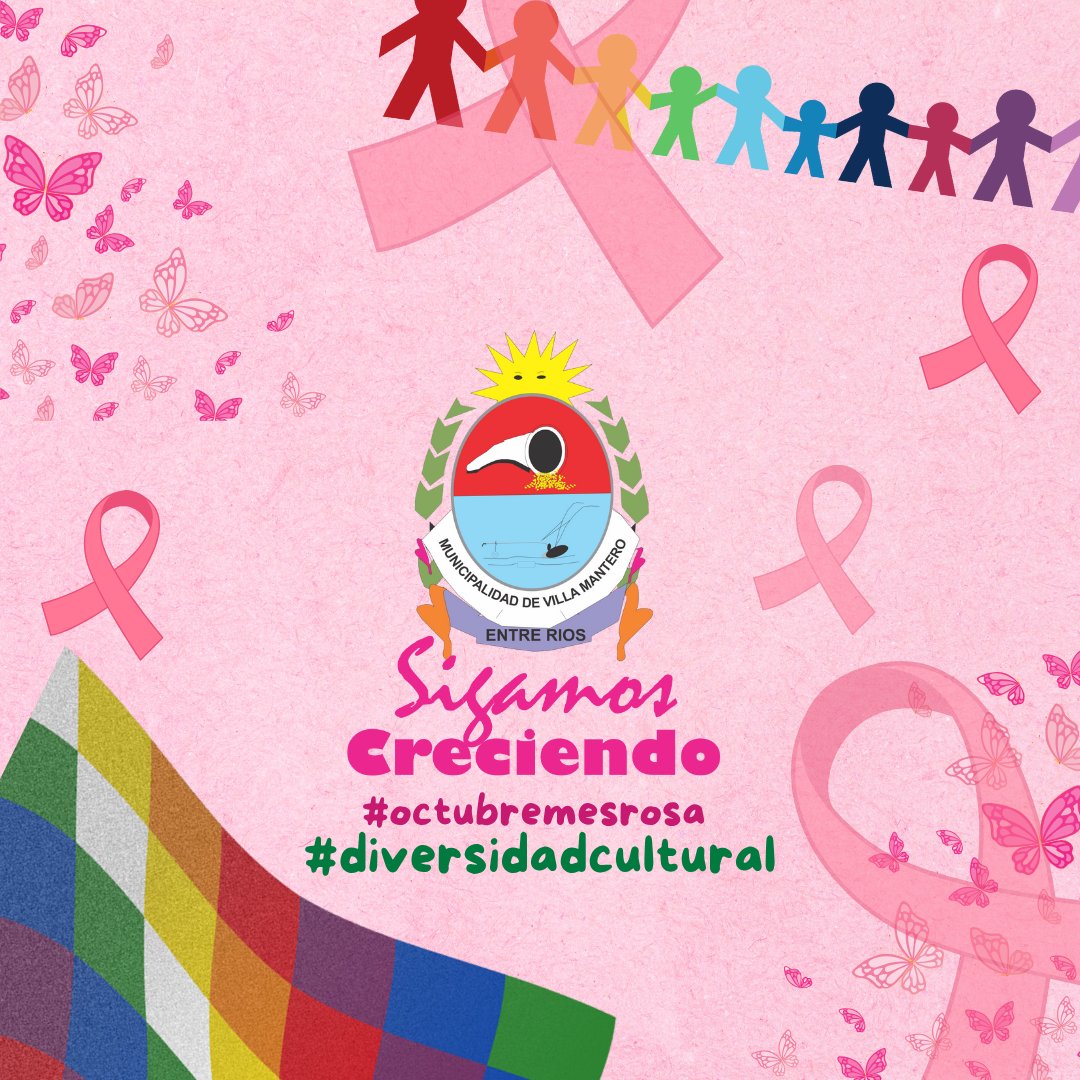 MuniMantero's tweet photo. #octubremesrosa 
#diversidadcultural 
#municipalidadvillamantero 
#SigamosCreciendo https://t.co/2Ic3jZjPca