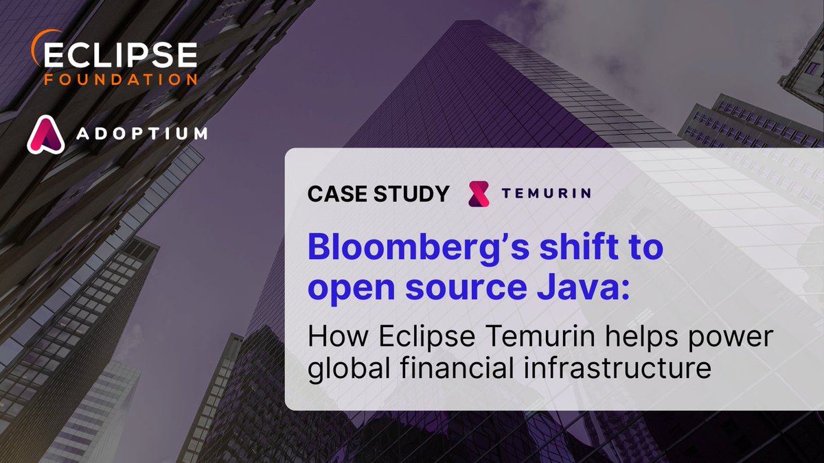 EclipseFdn's tweet image. Learn how @TechAtBloomberg is reinforcing its #opensource-first strategy with #EclipseTemurin. By joining the @Adoptium Working Group as an Enterprise Member, Bloomberg has strengthened both its open source positioning and its business infrastructure: hubs.la/Q03Ltscc0