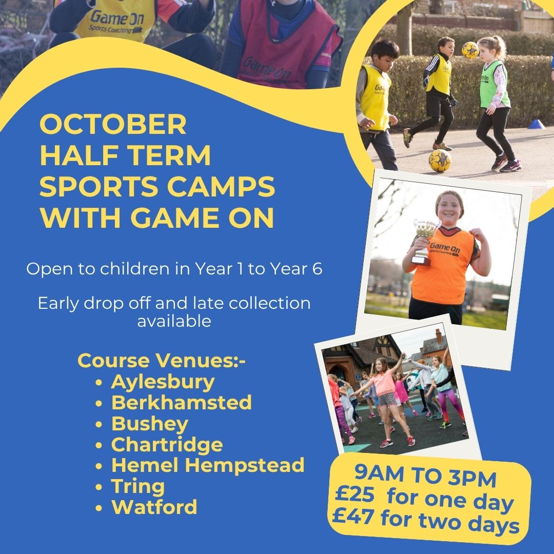 October Half Term Sports Camp bookings now open! To book your child a space please use the following link:- gameonsportscoaching.co.uk/holiday-course…