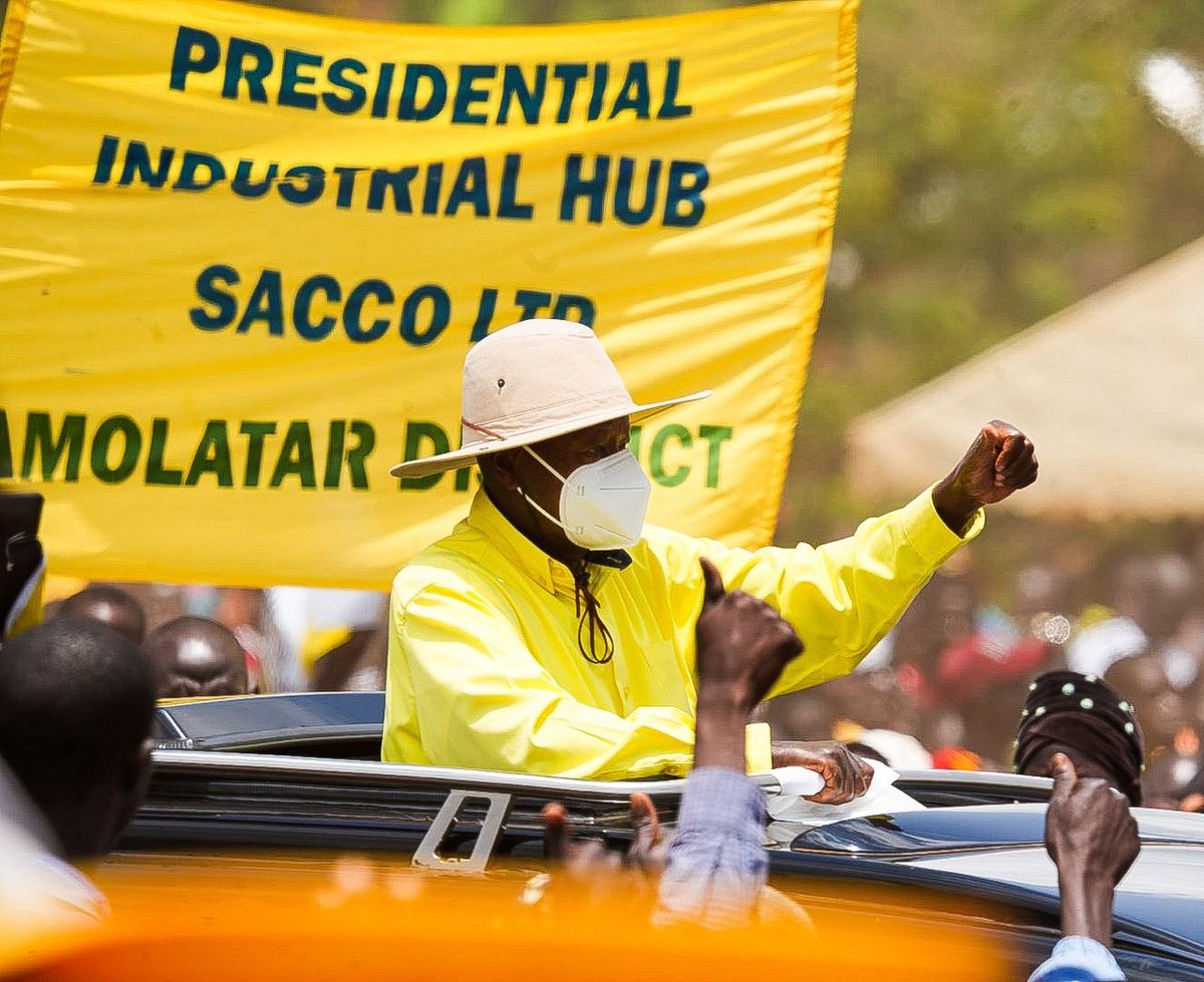 ampumuza_isaac's tweet photo. Thank you, Amolatar, for the warm welcome to our President. Roads and electricity are in place. #ProtectingTheGains https://t.co/WK7I7g5Iw2