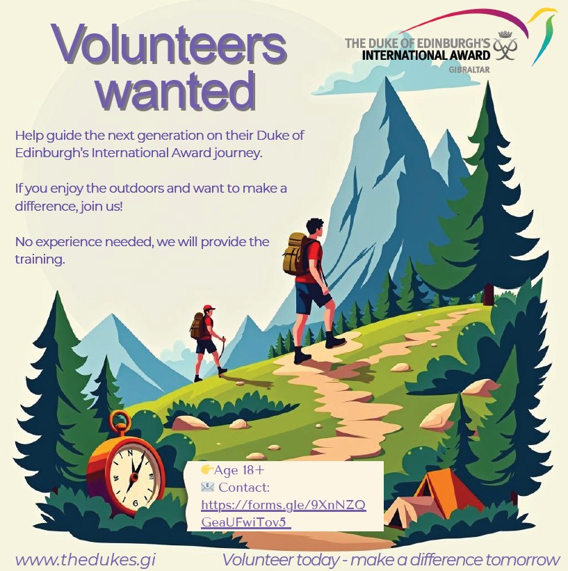 AwardGibraltar's tweet photo. Interested in becoming a volunteer with the Award?  If so get in touch with us https://t.co/YzFSbESALs https://t.co/x04M7wlJh5