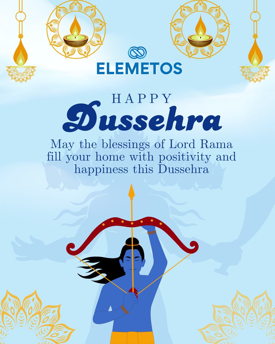 elemetos's tweet photo. This Dussehra, let's embrace new beginnings and the triumph of good over evil Just like Lord Rama defeated Ravana may your business conquer challenges and achieve greater success

#HappyDussehra #VictoryOfGoodOverEvil #ElemetosDigital #BusinessSuccess #Dussehra2025 #FestivalVibes https://t.co/veEEUIydtc