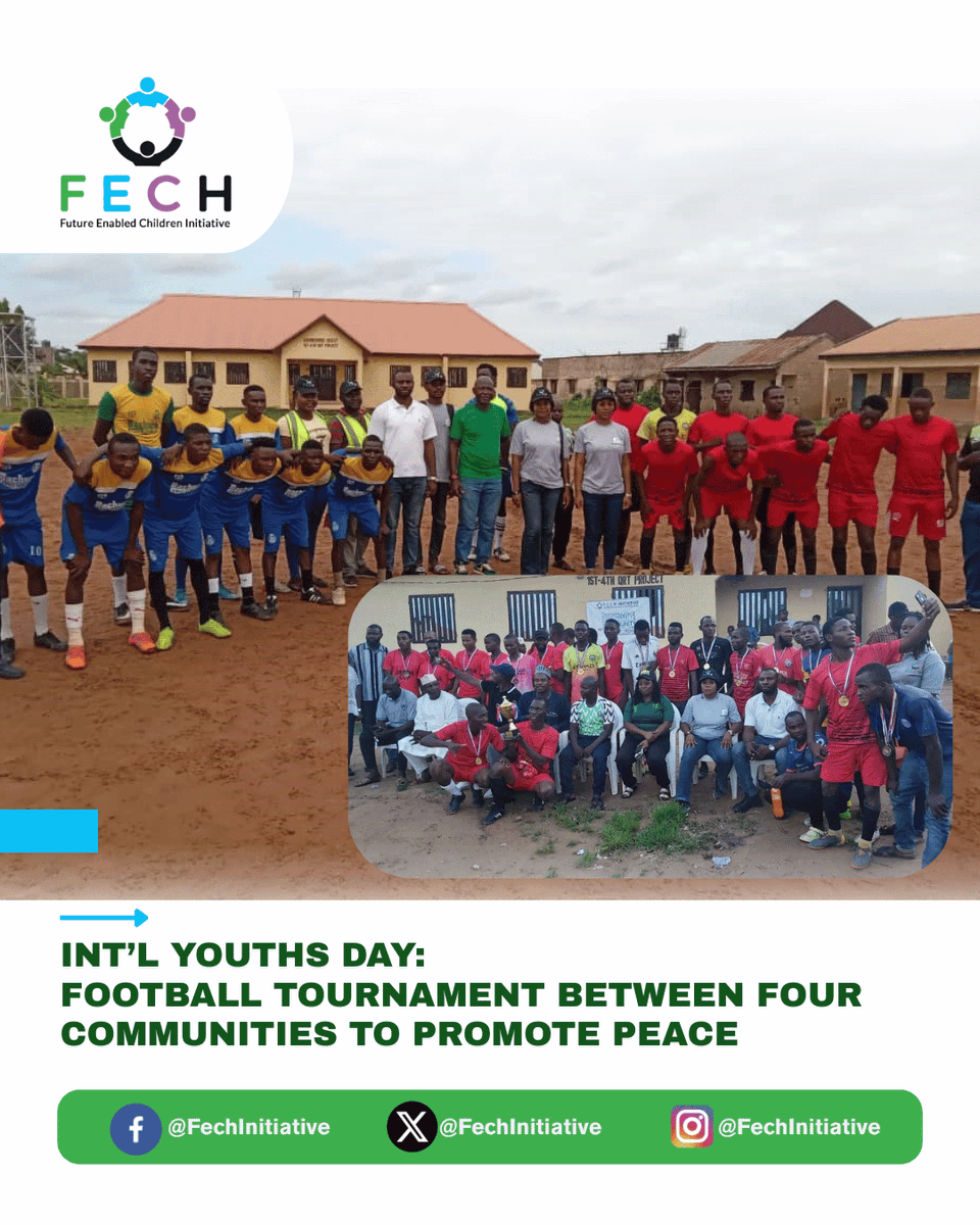 FechInitiative's tweet photo. Int’l Youth Day: A football tournament between four communities celebrated unity, peace, and the power of youth. ⚽🤝 #YouthDay #PeaceThroughSport #YouthForPeace #Fechinitiative https://t.co/mWGFdZKbaM