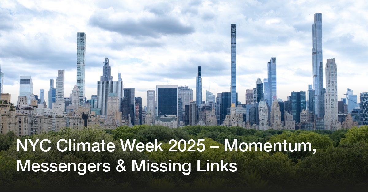 NYC Climate Week 2025 broke records with 1,000+ events — from corporate pledges to street activism. But did it deliver on its promise?

Read more in our full recap: spkl.io/6016ApPI2

#ClimateWeekNYC #ClimateAction #NetZero #Sustainability #EnergyTransition