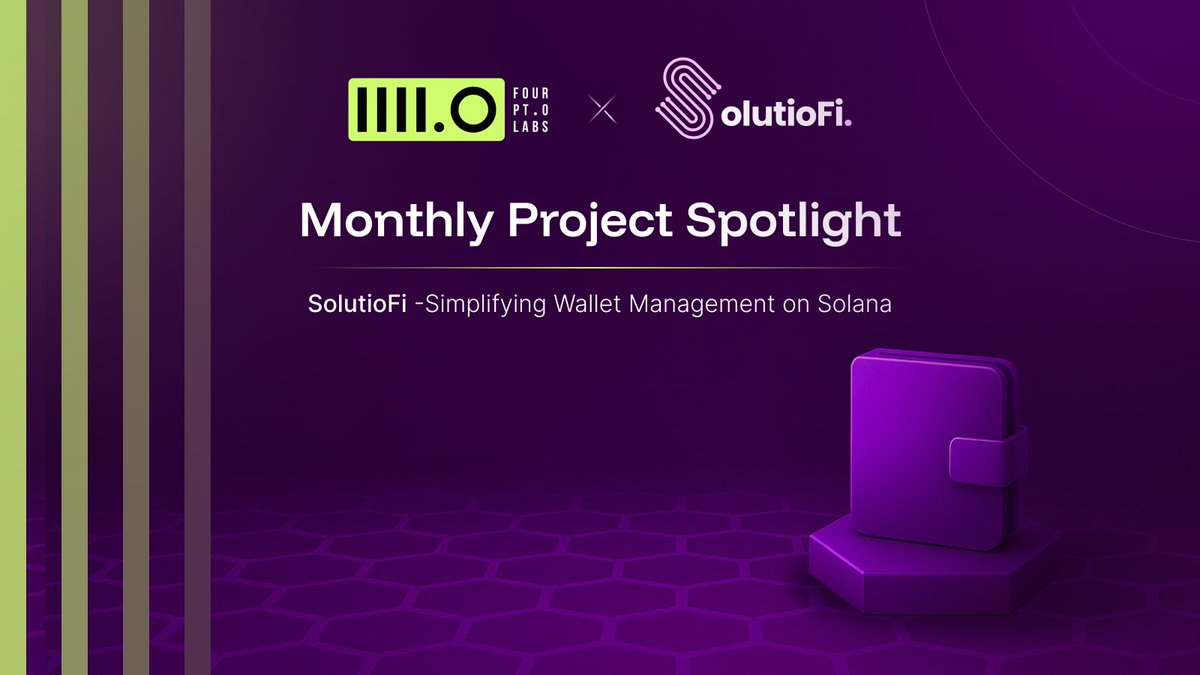 4ptOLabs's tweet image. This month, our Spotlight Series shines on @SolutioFi - a project redefining Web3 investing through curated, on-chain token baskets. 

Proud to have built it with them at 4 Point O Labs. 💡