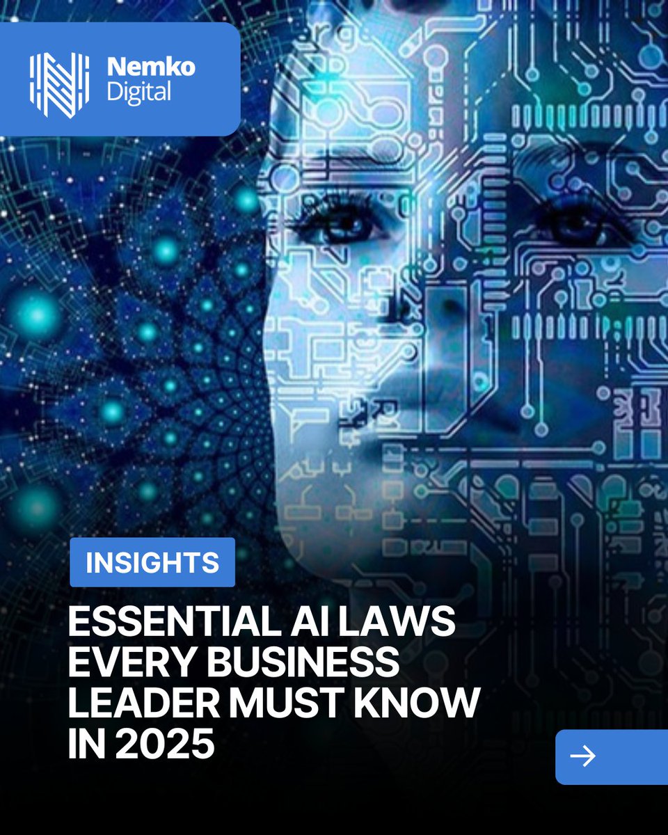 DigitalNemko's tweet photo. AI Laws for Businesses: What You Need to Know Now

Build trust, reduce risk, and stay compliant as regulations evolve. Read more: https://t.co/B7K3SdPlgz

#AILaws #AIGovernance #ResponsibleAI #Compliance #DataPrivacy #AlgorithmicAccountability #EnterpriseAI https://t.co/5zteWt4CSd