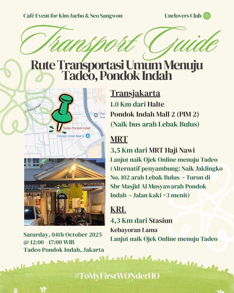 Uncloversclub's tweet photo. The countdown begins💕 only 3 days left until our special first date! Here’s how to get to the first date location!
can’t wait to see you there! 🍀
#ToMyFirstWONderHO #UnclesEventINA https://t.co/HpkM3fY1SE