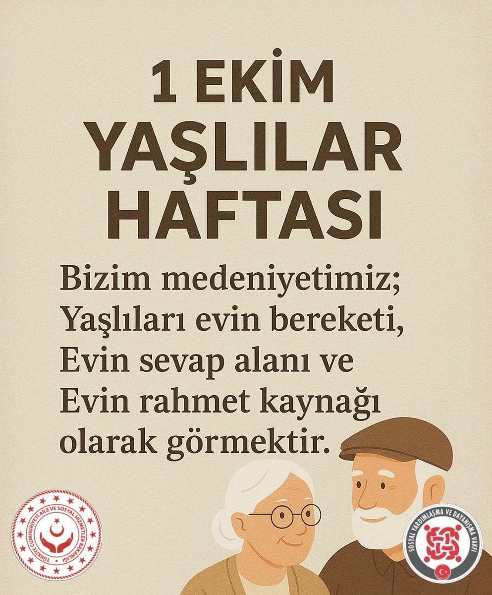 Kıymetlilerimizin 1 Ekim Yaşlılar Gününü kutluyoruz...
<a href="/tcailesosyal/">T.C. Aile ve Sosyal Hizmetler Bakanlığı</a> 
<a href="/MahinurOzdemir/">Mahinur Özdemir Göktaş</a> 
<a href="/sydvcalisanlari/">sydvcalısanları</a>