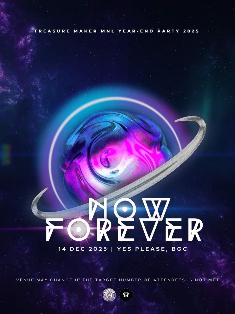 Teume, the Year-End Party is ON! 

Channel all those retro-cool, "NOW FOREVER" vibes for a night of neon, music, and just being obsessed with TREASURE together. You deserve this chill night out!

📅 Dec 14, 2025 | BGC
🎟 Php1,500 (consumable + Teume Kit)
🎁 Raffle prizes incl. a