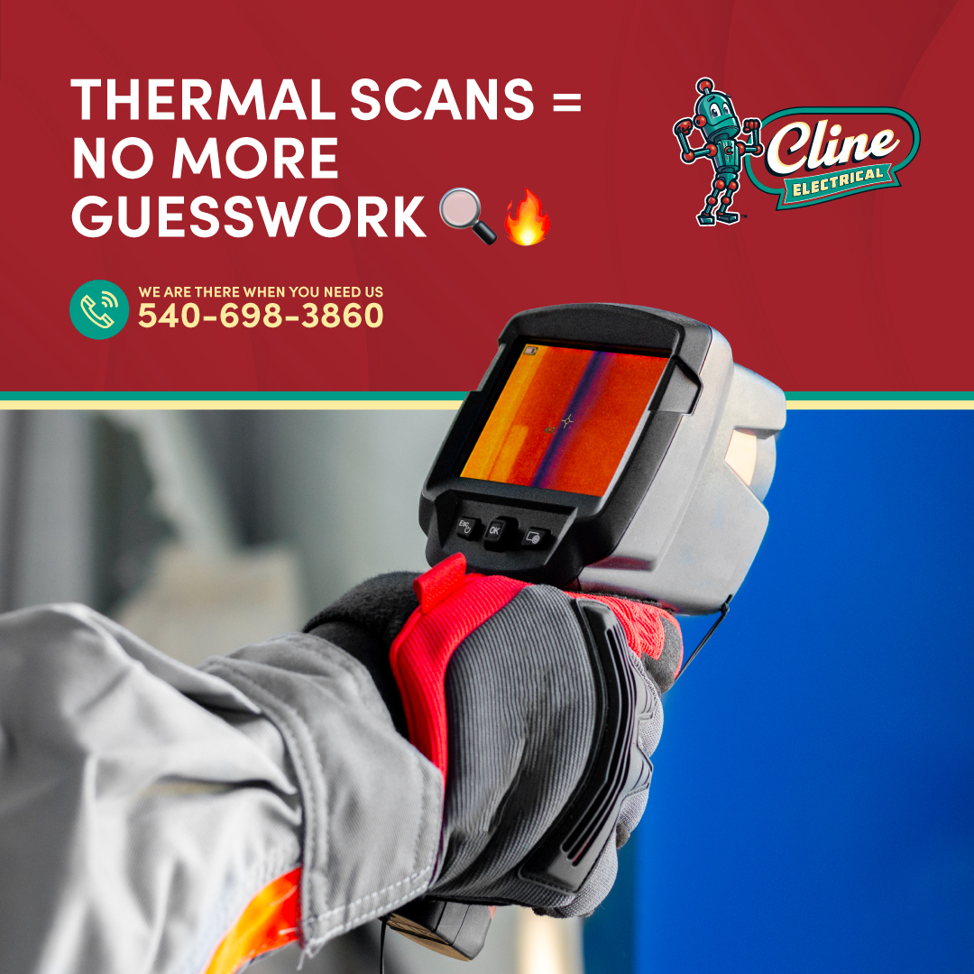 clineelectrical's tweet image. Think of thermal electrical scans like an X-ray for your electrical system.
We detect hotspots before they turn into costly disasters — or worse, fire hazards.
Peace of mind starts here: 540-698-3860

callclineelectrical.com

#PreventProblems #ThermalScan #ClineElectrical