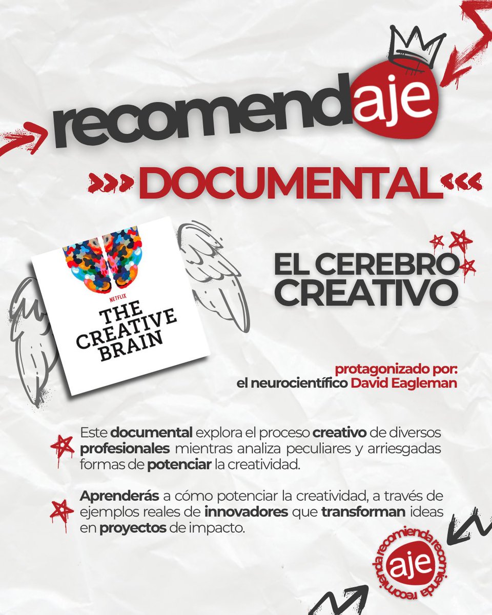 La creatividad se entrena 💡

RecomendAJE: The Creative Brain (Netflix).

Un documental que muestra cómo innovadores convierten ideas en proyectos de impacto 🚀.

¿Lo has visto ya? 👀
#RecomendAJE #Creatividad #Emprendimiento