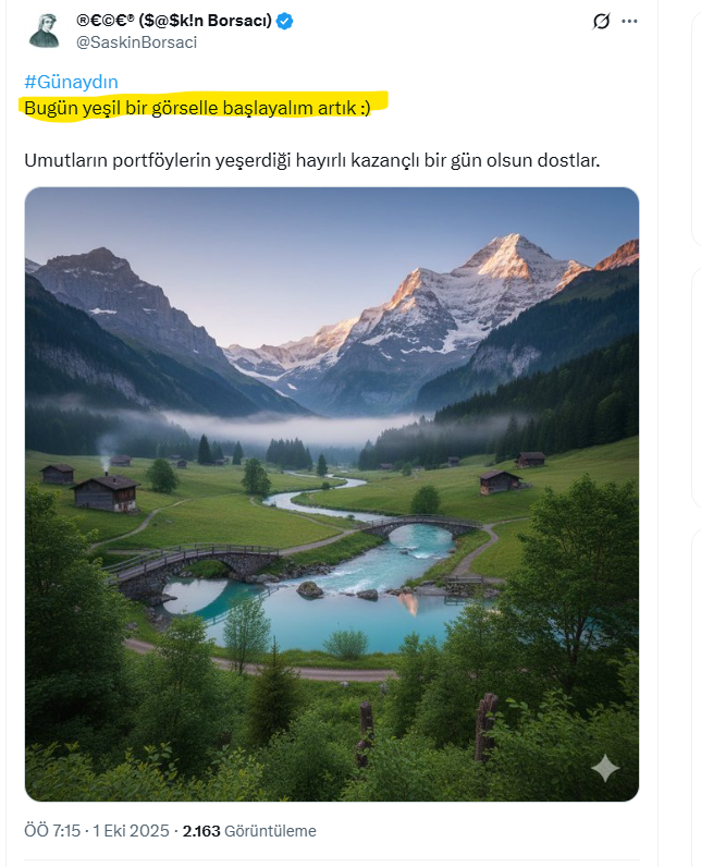 Bilmeyen, yazmayan yoktu demi bugünün yeşil olacağını? :)