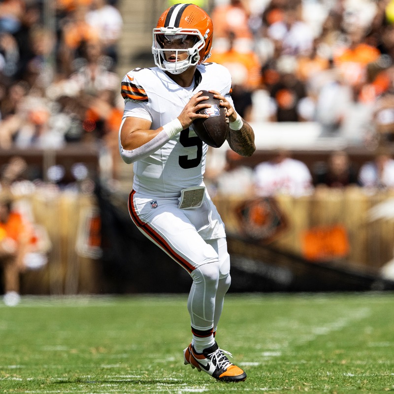 Browns's tweet photo. We've named Dillon Gabriel the starting quarterback