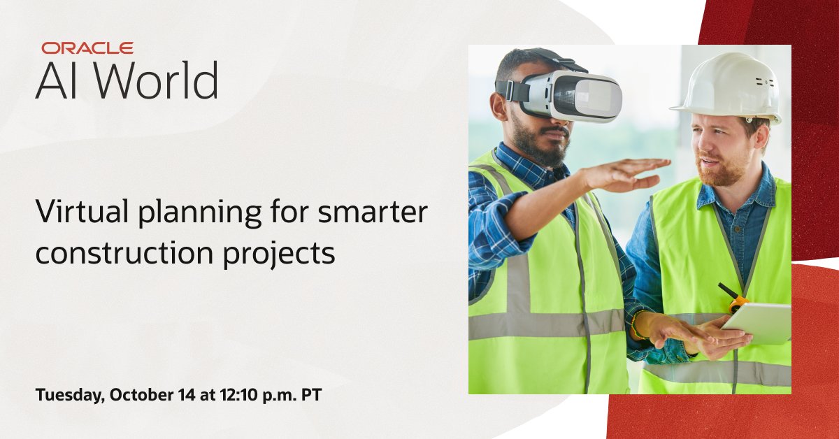 ⚠️ 20% of all worker fatalities happen on a construction site. Register for #AIWorld to see how drones, robotics, and our industry solutions can help reduce risks, cut costs, and save time. social.ora.cl/6011AiKLx