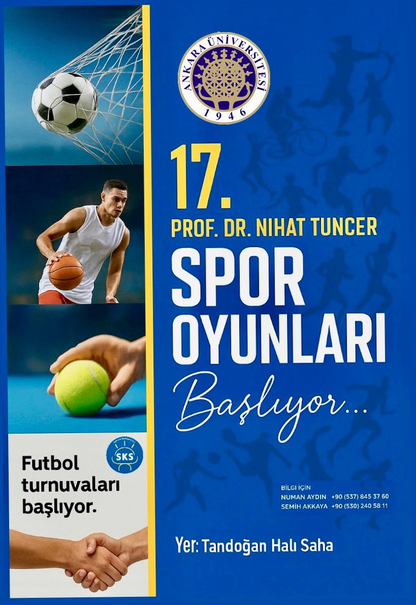 Ankara Üniversitesi'nde spor zamanı! 🏆

Geleneksel 17. Prof. Dr. Nihat Tuncer Spor Oyunları, futbol turnuvaları ile başlıyor! Takımını kur, sahaya çık ve bu heyecana ortak ol! ⚽️

📍 Yer: Tandoğan Halı Saha

<a href="/AnkaraUni/">Ankara Üniversitesi</a> 
<a href="/necdetunuvar/">Necdet Ünüvar</a>