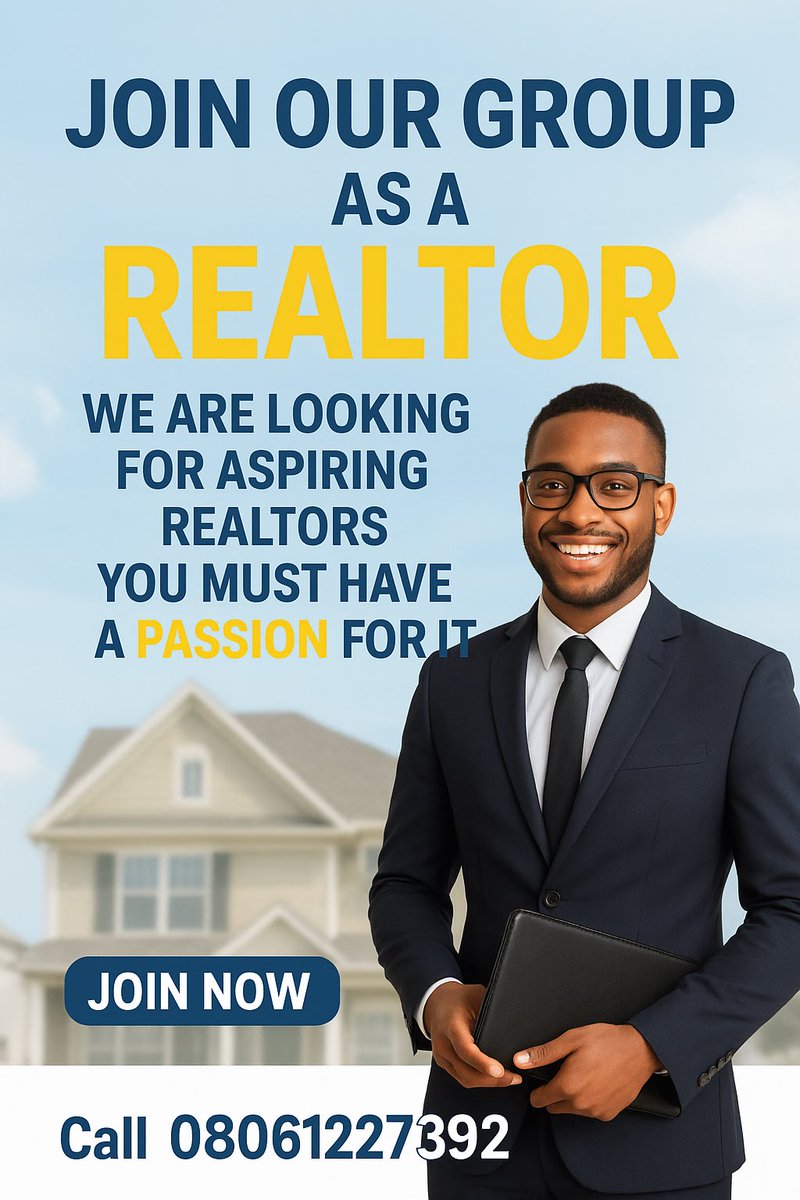 EstazRealtor's tweet photo. Want to Become a Realtor?

https://t.co/2Icnebpqf2

Do you have a passion for real estate and the drive to succeed?
Join Estaz Properties today and take the first step toward building your career in real estate.
📲 Click the link to join our WhatsApp group and get started now: https://t.co/xxo4Um6lYZ